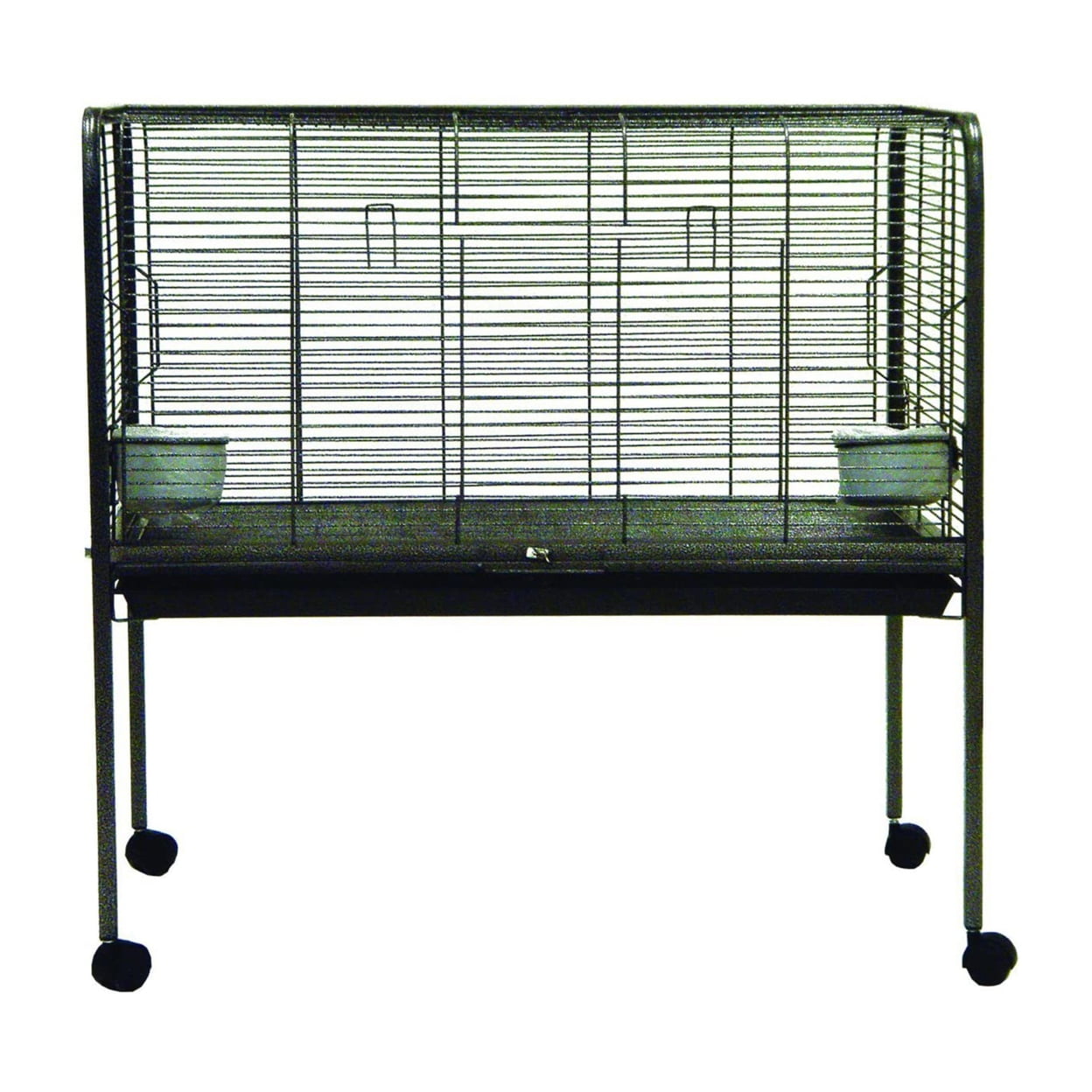 YML Small Animal Rabbit Cage on Stand In Antique Silver