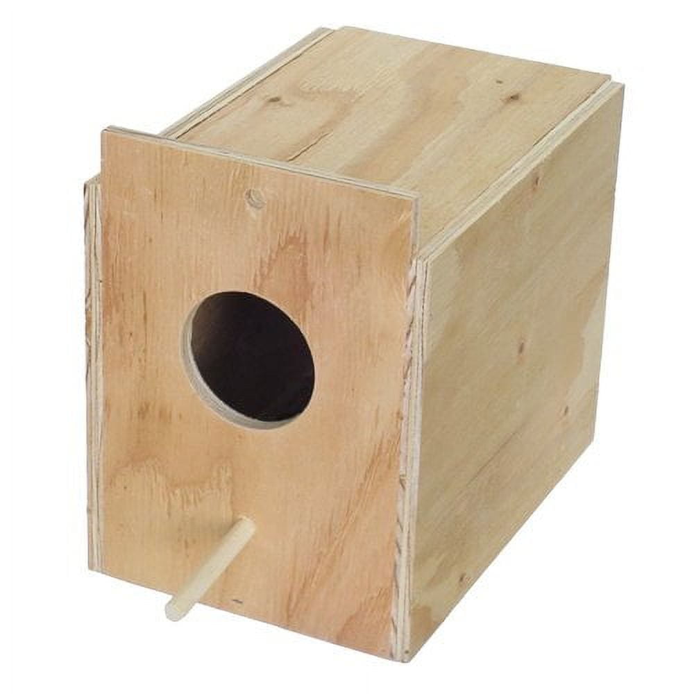 Large Natural Plywood Outdoor Nest Box with Perch