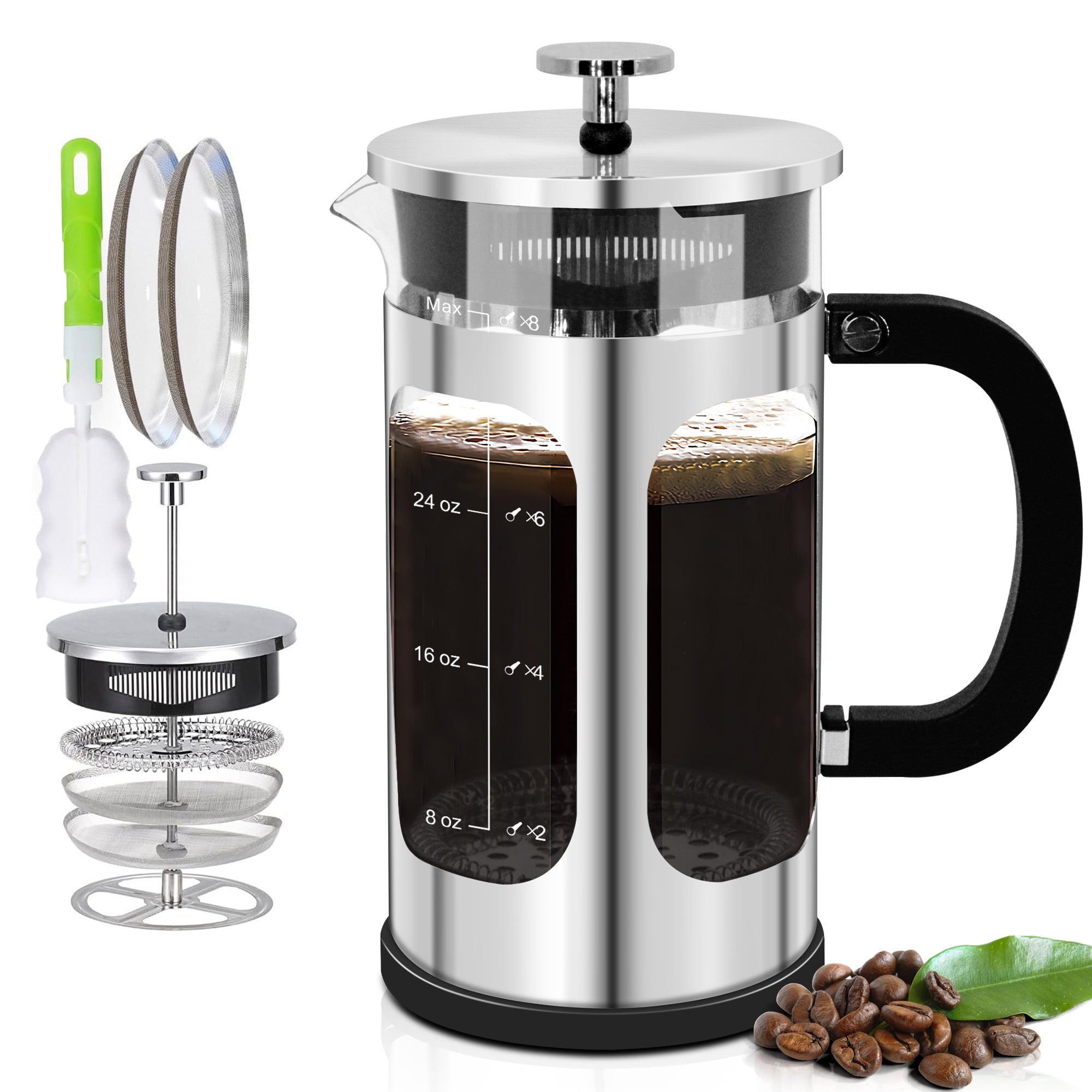 Bodum 34 oz Kenya French Press Coffeemaker Stainless Steel Walmart