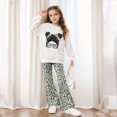 thumbnail image 1 of YMNXA Big Child Girls Outfit Long Sleeve Printed Sweatshirt And Flared Pants Casual Stylish Two Piece Sets For Daily Wear White 9-10 Years, 1 of 6