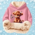 thumbnail image 1 of YMNXA Big Girls Boys Hoodies Long Sleeve Cartoon Animal Print Plush Warm Thickened Comfortable Sweatshirt For Daily Wear Pink 11-12 Years, 1 of 5