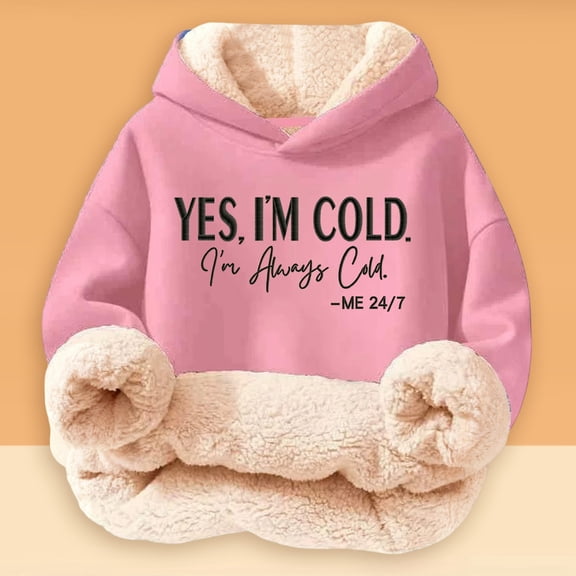 YMNXA Big Girls Boys Hoodies Long Sleeve Letter Print Plush Warm Thickened Comfortable Sweatshirt For Daily Wear Pink 3-4 Years