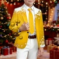 thumbnail image 1 of YMNXA Big Kids Boys Christmas Formal Coat Long Sleeve Lapel Snowflake Print Comfortable Jacket For Party Yellow 3-4 Years, 1 of 4