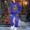 thumbnail image 1 of YMNXA Big Kids Boys Christmas Outfits Two Piece Long Sleeve Reindeer Print Hoodies And Jogger Pants Stylish Soft Sets For Daily Wear Blue 2-3 Years, 1 of 7