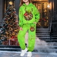 thumbnail image 1 of YMNXA Big Kids Boys Christmas Outfits Two Piece Long Sleeve Reindeer Print Hoodies And Jogger Pants Stylish Soft Sets For Daily Wear Green 4-5 Years, 1 of 7