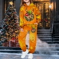 thumbnail image 1 of YMNXA Big Kids Boys Christmas Outfits Two Piece Long Sleeve Reindeer Print Hoodies And Jogger Pants Stylish Soft Sets For Daily Wear Orange 2-3 Years, 1 of 7