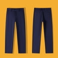 thumbnail image 1 of YMNXA Big Kids Boys Formal Dress Pants High Waist Straight Fit Solid Color Comfortable Fashion Trousers With Pockets For School Wear,Navy,8-9 Years, 1 of 3