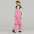 thumbnail image 1 of YMNXA Big Kids Boys Girls Adjustable Strap Thermal Bib Pants With Knee Solid Color Thickened Warm Overalls For Outdoor Outdoor Activities And Skiing Pink 7-8 Years, 1 of 9