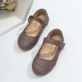 thumbnail image 1 of YMNXA Big Kids Children Girls Sandals Soft Sole Non Slip Closed Toe Sequins Fashion Lightweight Shoes For Wedding Birthday Party,Brown,7-8 Years, 1 of 5