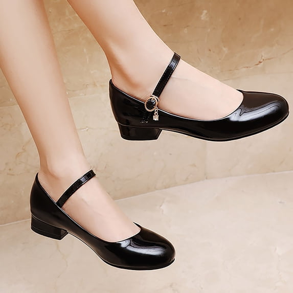 YMNXA Big Kids Girls Summer Sandals Solid Color Low Heel Non Closed Toe Hook And Loop Comfortable Fashion Dance Shoes For Wedding Party,Black,11-11.5 Years