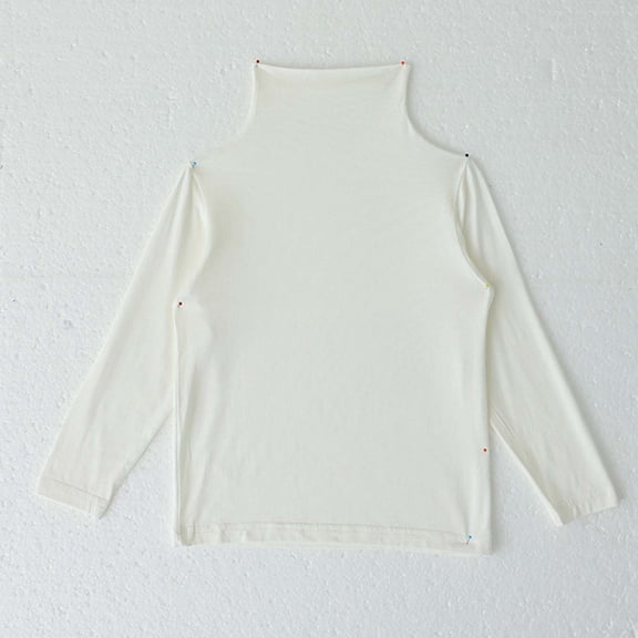 YMNXA Big Kids Girls Top Long Sleeve Turtleneck Solid Color Comfortable Soft Basic Tee For Casual Daily Wear White 6-7 Years