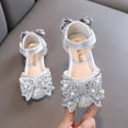 thumbnail image 1 of YMNXA Children Baby Girls Sandals Pearl Rhinestones Shining Soft Sole Flat Sole Non Closed Toe Comfortable Fashion Performance Dance Shoes For Party Wedding,Silver,10.5-11 Years, 1 of 7