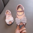 thumbnail image 1 of YMNXA Children Baby Girls Sandals Soft Sole Non Slip Closed Toe Cute Sequin Bow Decoration Hook Loop Comfortable Fashion Shoes For Wedding Birthday Party,Red,5-5.5 Years, 1 of 8