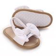 thumbnail image 1 of YMNXA Children Baby Girls Sandals Solid Color Bow Design Soft Sole Non Open Toe Comfortable Fashion Beach Shoes For Casual Daily Wear,White,0-6 Months, 1 of 7
