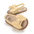 thumbnail image 1 of YMNXA Children Baby Girls Sandals Solid Color Bow Design Soft Sole Non Slip Open Toe Comfortable Fashion Beach Shoes For Casual Daily Wear,Yellow,0-6 Months, 1 of 5