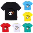 thumbnail image 1 of YMNXA Children Kids Boys Girls T-Shirt Crew Neck Short Sleeve Soccer Graphic Print Casual Lightweight Breathable Summer Top For Daily Wear,Black,9-10 Years, 1 of 3
