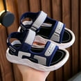thumbnail image 1 of YMNXA Children Kids Boys Summer Sandals Soft Sole Non Slip Open Toe Comfortable Lightweight Fashion Beach Shoes For Outdoor Activities,Blue,7-8 Years, 1 of 4