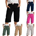 thumbnail image 1 of YMNXA Children Kids Girls Summer Shorts Elastic Waist Solid Color Straight Leg Lightweight Breathable Fashion Shorts For Daily Wear,Black,6-7 Years, 1 of 5