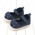 thumbnail image 1 of YMNXA Infant Toddler Girls Summer Sandals Soft Sole Non Slip Closed Toe Cute Bow Design Comfortable Shoes For Wedding Birthday Party,Blue,0-6 Months, 1 of 5