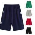 thumbnail image 1 of YMNXA Kids Boys Athletic Shorts Elastic Waist Solid Color Training Basketball Shorts Running Shorts Gym Workout Shorts For Outdoor Activities,Navy,13-14 Years, 1 of 5