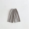 thumbnail image 1 of YMNXA Kids Boys Casual Pants Elastic Waist Wide Leg Stripe Print Linen Loose Fit Comfortable Trousers For Daily Wear,Grey,18-24 Months, 1 of 3