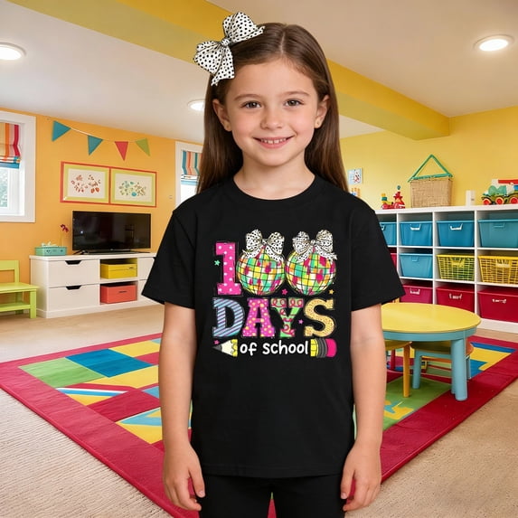 YMNXA Kids Boys Girls T Shirt Short Sleeve Crew Neck Back To School Graphic Print Soft Comfortable Tee Top For Casual Daily Wear,Black,10-11 Years