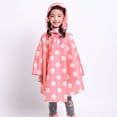 thumbnail image 1 of YMNXA Kids Girls Boys Rain Poncho With Hood Polka Dot Print Waterproof Buttons Lightweight Breathable Rain Coat For Outdoor Activities,Pink,3-5 Years, 1 of 9