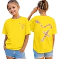thumbnail image 1 of YMNXA Kids Girls Boys T Shirt Short Sleeve Crew Neck Graphic Print Soft Comfortable Breathable Tee Top For Casual Daily Wear,Yellow,7-8 Years, 1 of 3
