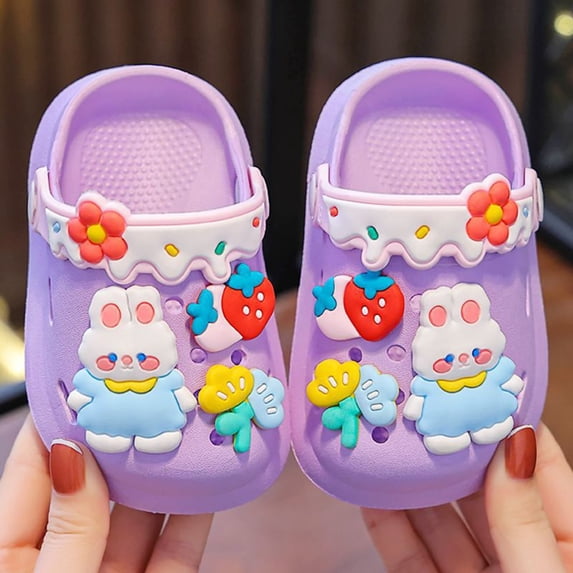 YMNXA Kids Toddler Children Boys Girls Summer Sandals On Soft Sole Closed Toe Comfortable Lightweight Water Shoes For Outdoor Activities Beach,Purple,3-4 Years