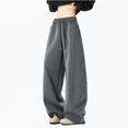 thumbnail image 1 of YMNXA Men's Casual Pants Drawstring Elastic Waist Solid Color Wide Leg Comfortable Fashion Loose Fit Trousers With Pockets For Daily Wear,Grey,M, 1 of 9