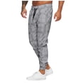 thumbnail image 1 of YMNXA Men's Sweatpants Drawstring Elastic Waist Striped Print Ankle Tied Comfortable Fashion Trousers With Pockets For Daily Wear,Grey,Xl, 1 of 7