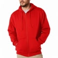 thumbnail image 1 of YMNXA Mens Hoodies With Pocket Long Sleeve Solid Color Zip Up Drawstring Loose Fit Fashion Sweatshirt For Daily Wear Red L, 1 of 3