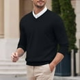 thumbnail image 1 of YMNXA Mens Sweaters Long Sleeve V Neck Solid Color Knitted Fashion Comfortable Top For Casual Daily Wear Black S, 1 of 4
