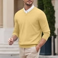 thumbnail image 1 of YMNXA Mens Sweaters Long Sleeve V Neck Solid Color Knitted Fashion Comfortable Top For Casual Daily Wear Yellow M, 1 of 4