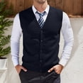 thumbnail image 1 of YMNXA Mens Sweaters Vest Sleeveless V Neck Solid Color Buttons Knitted Comfortable Slim Fit Top For Casual Daily Wear Navy Xxl, 1 of 5