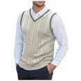 thumbnail image 1 of YMNXA Mens Sweaters Vest Sleeveless V Neck Solid Color Knitted Comfortable Slim Fit Top For Casual Daily Wear Khaki Xxxl, 1 of 8