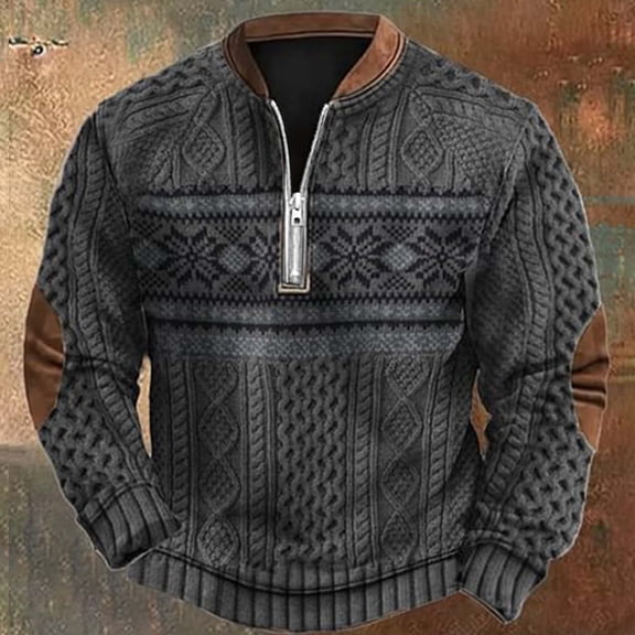 YMNXA Mens Sweatshirt Long Sleeve Half Zip Color Block Fashion Comfortable Pullover For Casual Daily Wear Dark Gray M