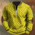 thumbnail image 1 of YMNXA Mens Sweatshirt Long Sleeve Half Zip Color Block Fashion Comfortable Pullover For Casual Daily Wear Yellow Xl, 1 of 3