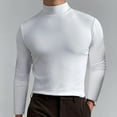 thumbnail image 1 of YMNXA Mens T Shirts Long Sleeved Turtleneck Solid Color Comfortable Breathable Top For Casual Daily Wear White M, 1 of 5