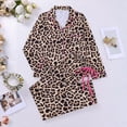 thumbnail image 1 of YMNXA Pajamas For Women Set Long Sleeve Lapel Buttons Leopard Print Tops And Pants Comfortable Soft Two Piece Outfit For Daily Wear Khaki Xl, 1 of 9