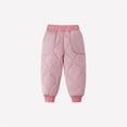 thumbnail image 1 of YMNXA Toddler Baby Boys Girls Thermal Pants Elastic Waist Solid Color Plush Lined Ankle Tied Comfortable Warm Trousers For Cold Weather,Pink,2-3 Years, 1 of 8