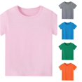 thumbnail image 1 of YMNXA Toddler Children Boys Girls T Shirts Short Sleeve O-Neck Solid Color Fashion Breathable Summer Tee Top For Daily Wear,Light Pink,7-8 Years, 1 of 6