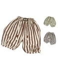thumbnail image 1 of YMNXA Toddler Kids Girls Boys Summer Pants Striped Print Elastic Waist Drawstring Straight Fit Lightweight Casual Trousers For Daily Wear,Khaki,6-12 Months, 1 of 3