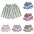 thumbnail image 1 of YMNXA Toddler Kids Girls Boys Summer Shorts Striped Print Elastic Waist Lightweight Comfortable Shorts For Casual Daily Wear,Green,2-3 Years, 1 of 4