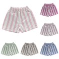 thumbnail image 1 of YMNXA Toddler Kids Girls Boys Summer Shorts Striped Print Elastic Waist Lightweight Comfortable Shorts For Casual Daily Wear,Pink,3-4 Years, 1 of 4