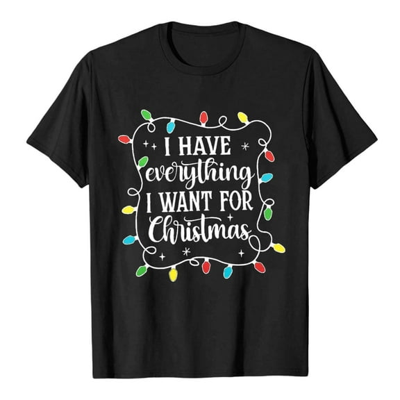 YMNXA Women'S T Shirt Round Neck Short Sleeve Letter Printed Fashion Casual Top For Daily Wear Black L