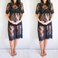 thumbnail image 1 of YMNXA Women's Maternity Dress Short Sleeve Round Neck Lace Mesh Sheer Elegant Fashion Pregnant Dresses For Photography,White,M, 1 of 7