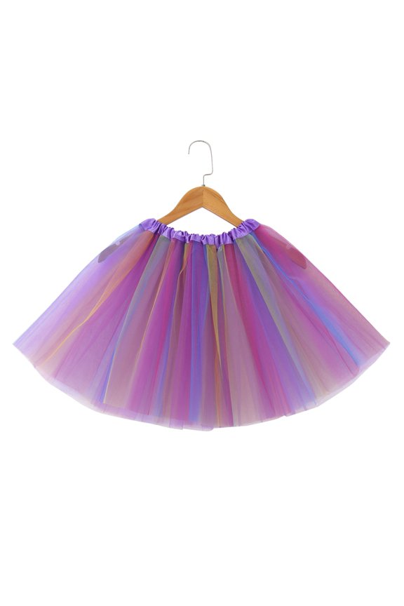 Women's Skirt High Waist Multicolor Mesh Tutu Elegant Comfortable Midi Skirt For Casual Daily Wear Purple A