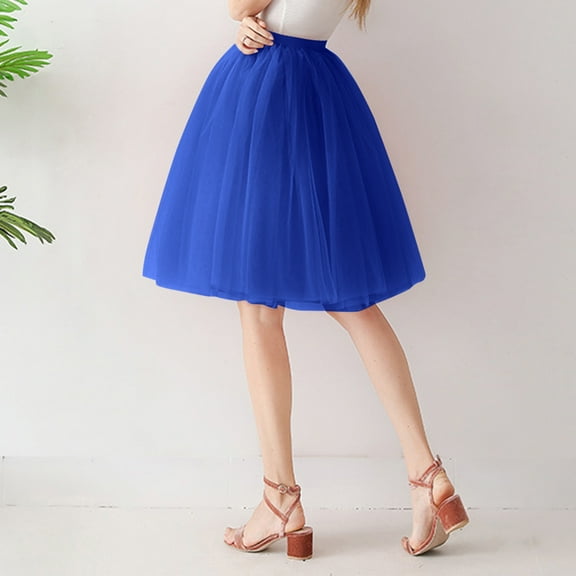 YMNXA Women's Skirt High Waisted Mesh Solid Color Fashion Comfortable Tutu Skirt For Daily Wear Bu2 One Size