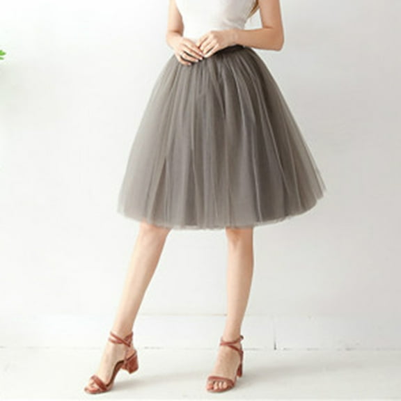 YMNXA Women's Skirt High Waisted Mesh Solid Color Fashion Comfortable Tutu Skirt For Daily Wear Gy3 One Size
